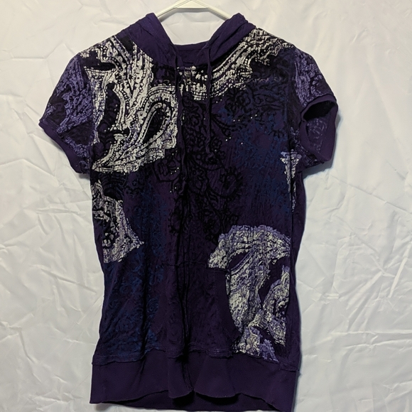 dressbarn Tops - Purple Dressbarn hooded zip-up shirt